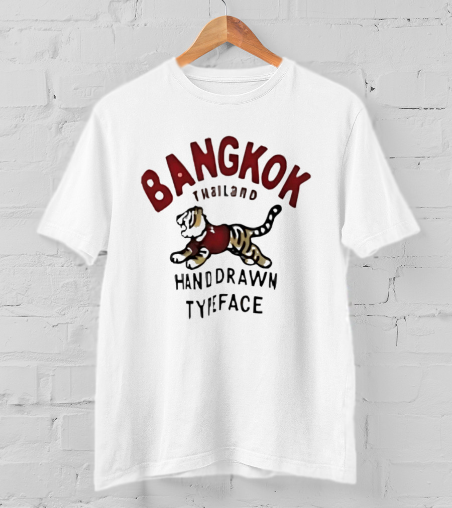Bangkok Thailand Hand Drawn Typeface Tiger T-Shirt