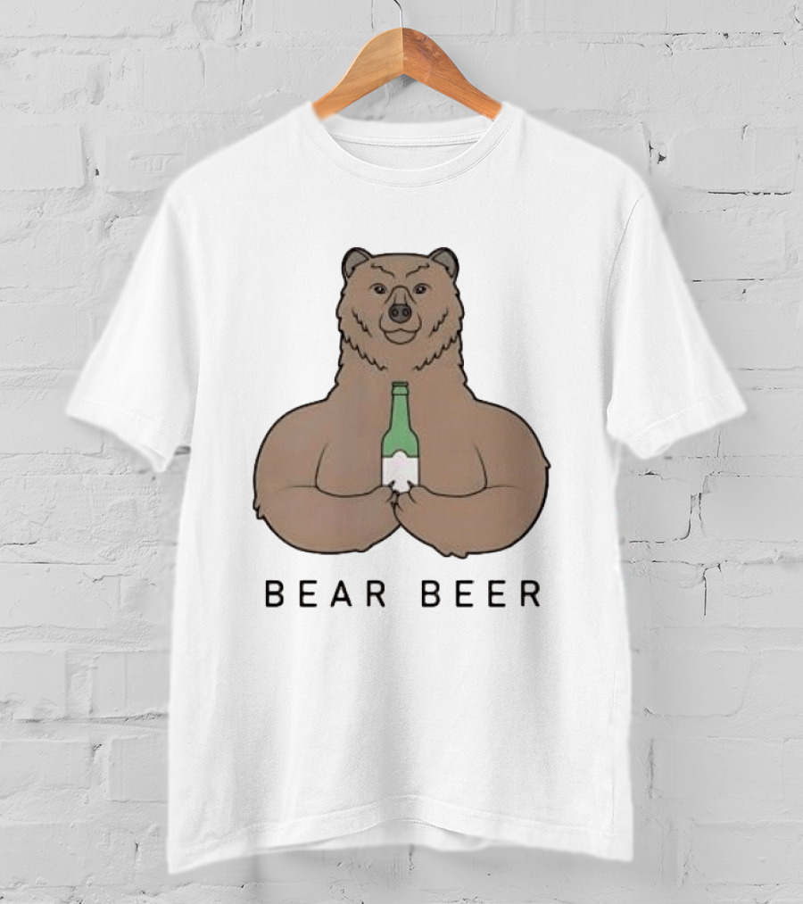 Bear Beer Meme Bottle Holding Bear T-Shirt