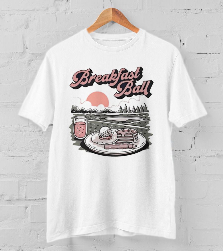 Breakfast Ball Pancakes Sunrise Golf Course T-Shirt