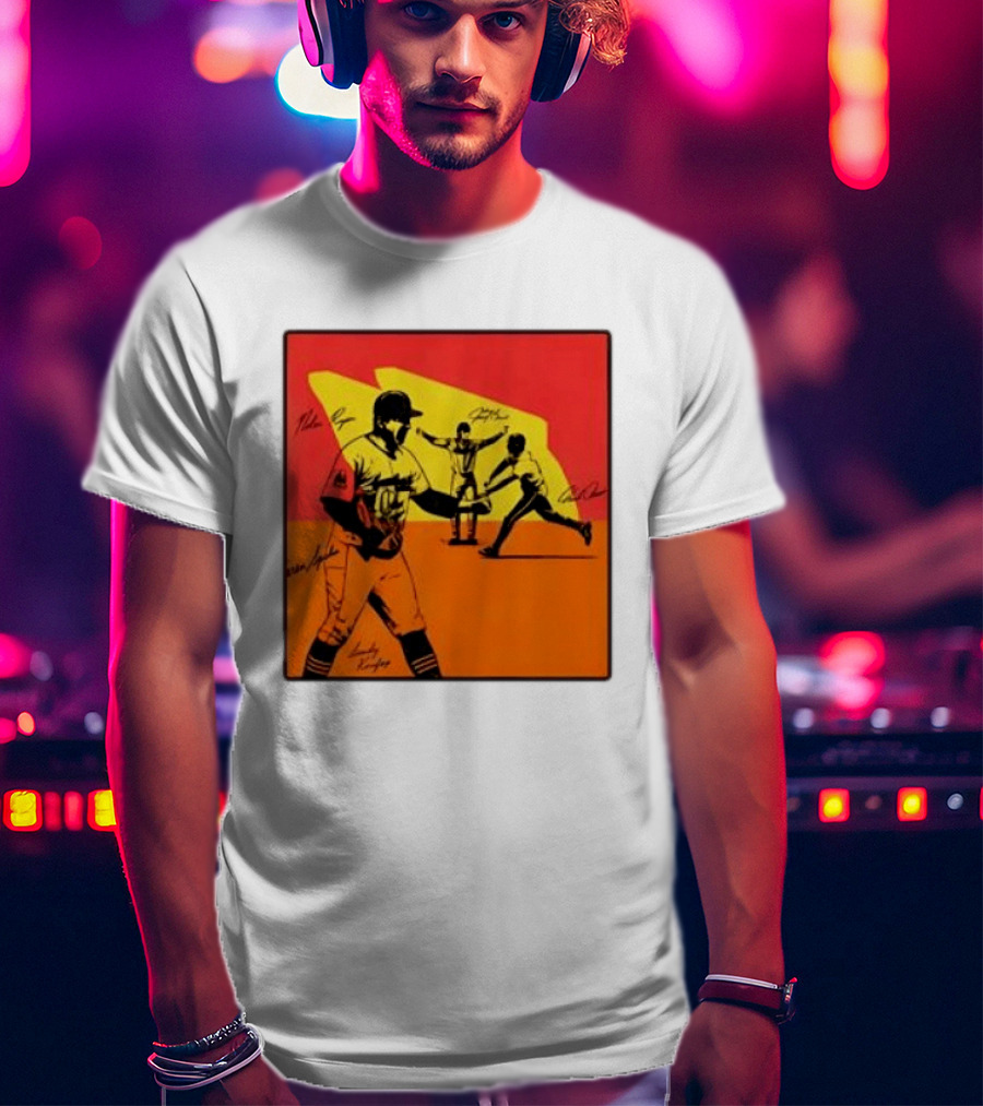 Cleveland Guardians Baseball Team Players Signatures Dynamic T-Shirt
