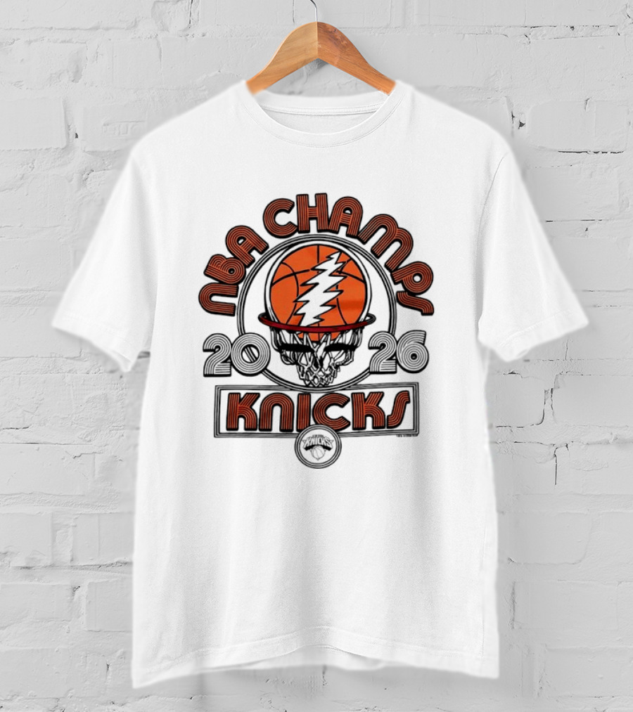 NBA Champs 2026 New York Knicks Grateful Dead Collaboration T-Shirt