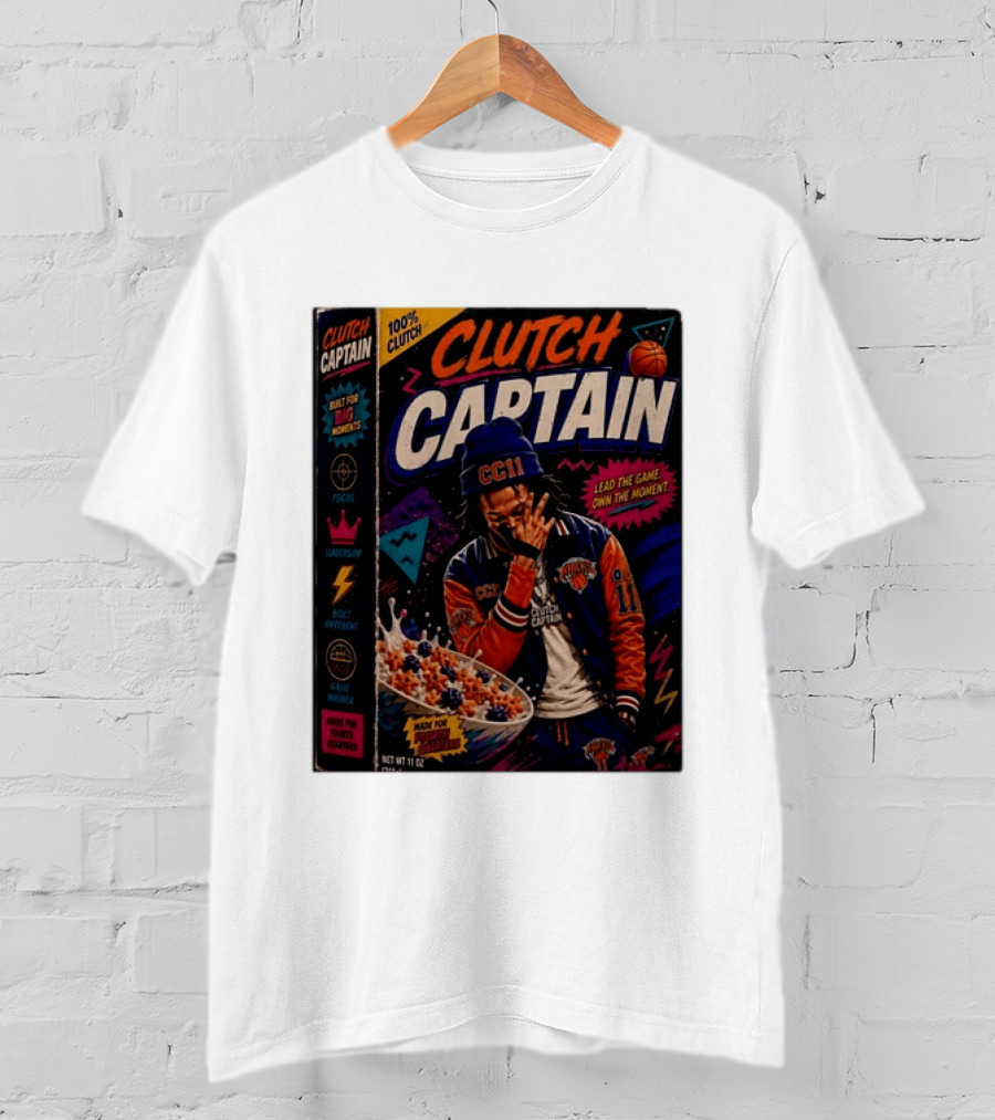Jalen Brunson New York Knicks Clutch Captain Lead The Game Own The Moment 100% Clutch T-Shirt