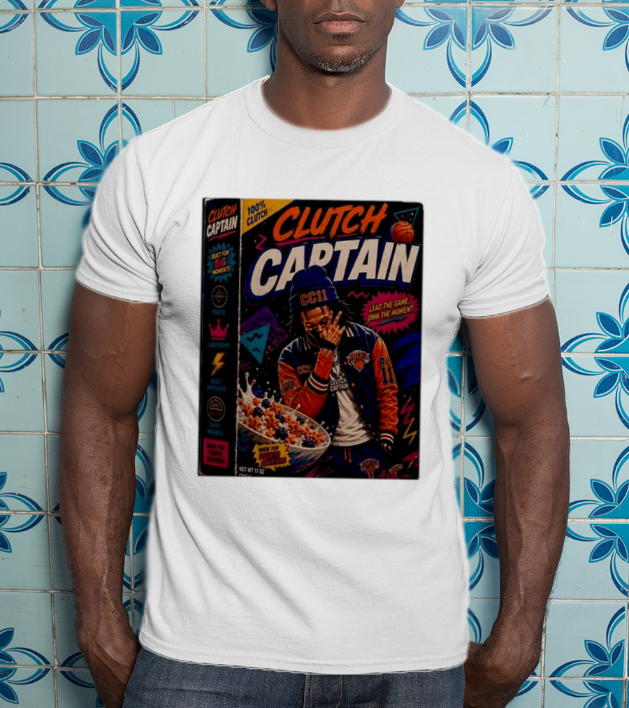 Jalen Brunson New York Knicks Clutch Captain Lead The Game Own The Moment 100% Clutch T-Shirt