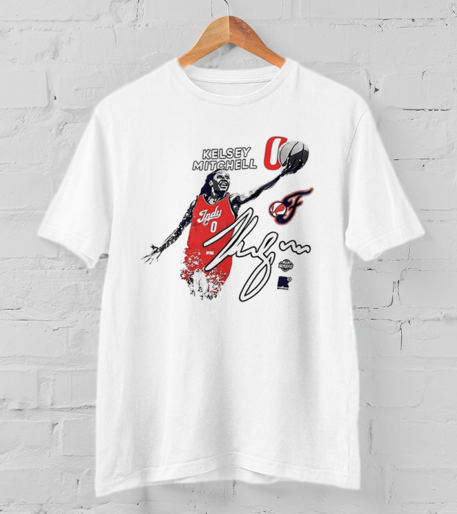 Kelsey Mitchell Indiana Fever WNBPA Round21 Indy 0 Basketball Jersey And Signature T-Shirt