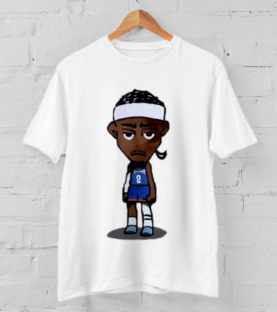 Shai Gilgeous Alexander Sad Cartoon OKC Thunder Basketball Player T-Shirt