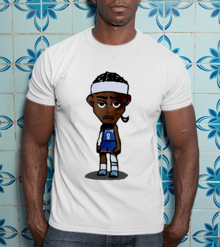Shai Gilgeous Alexander Sad Cartoon OKC Thunder Basketball Player T-Shirt