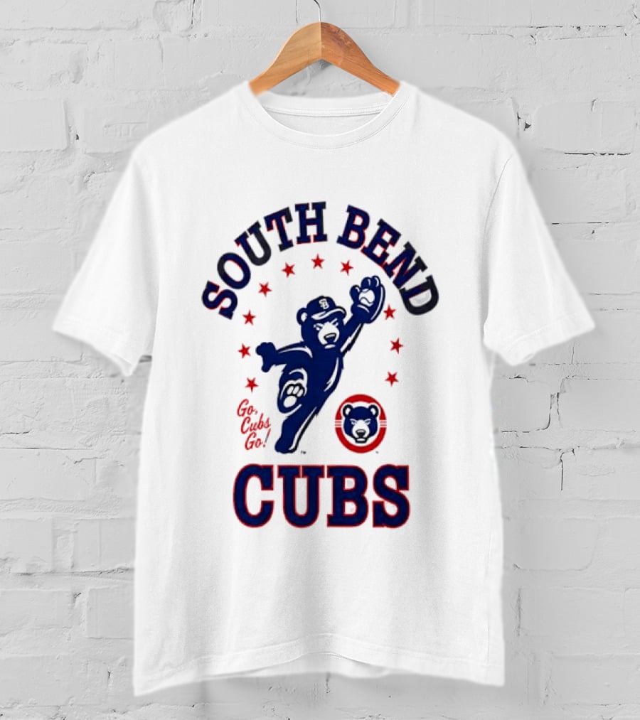 South Bend Cubs Mascot With Stars And Bear T-Shirt