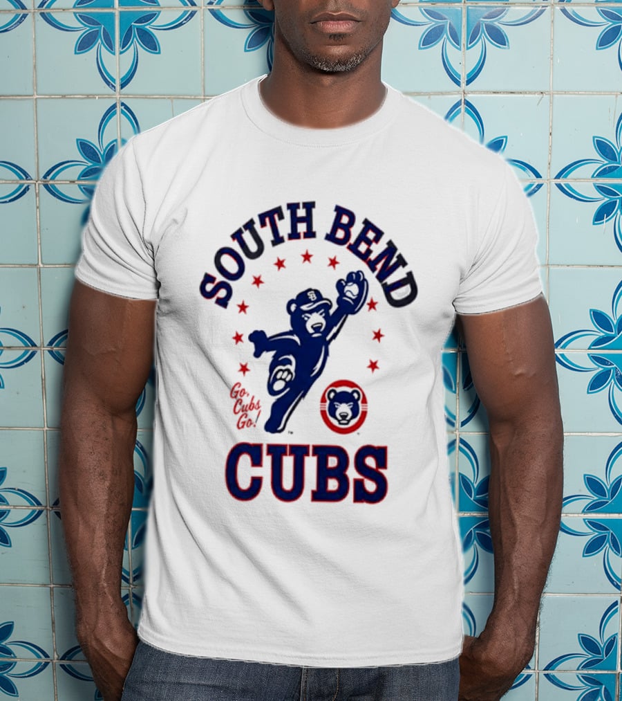 South Bend Cubs Mascot With Stars And Bear T-Shirt
