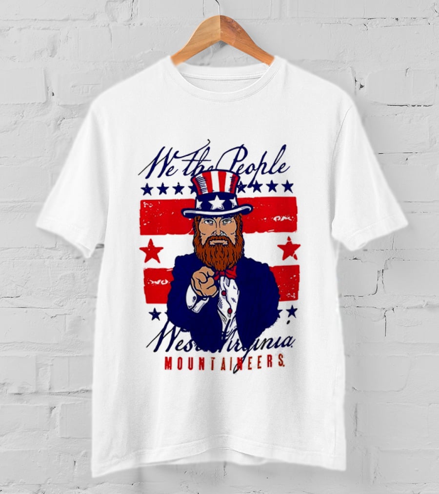 We The People West Virginia Mountaineers Uncle Sam Patriotic Stars And Stripes T-Shirt