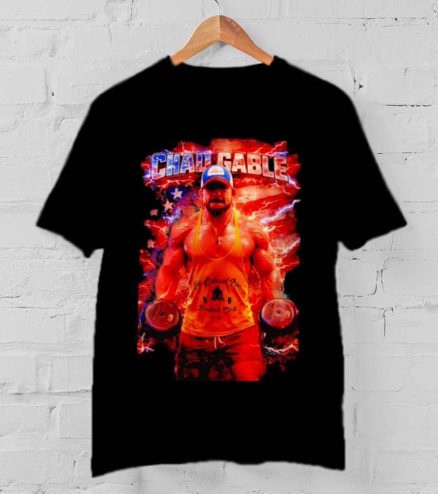 Chad Gable WWE Old School Iron Barbell Club Fitness Power Strength T-Shirt