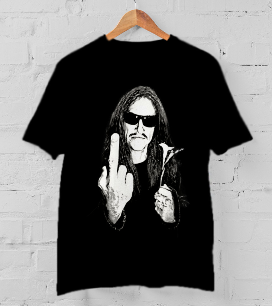 Cliff Burton Middle Finger Black And White Sunglasses Lily Flower T-Shirt