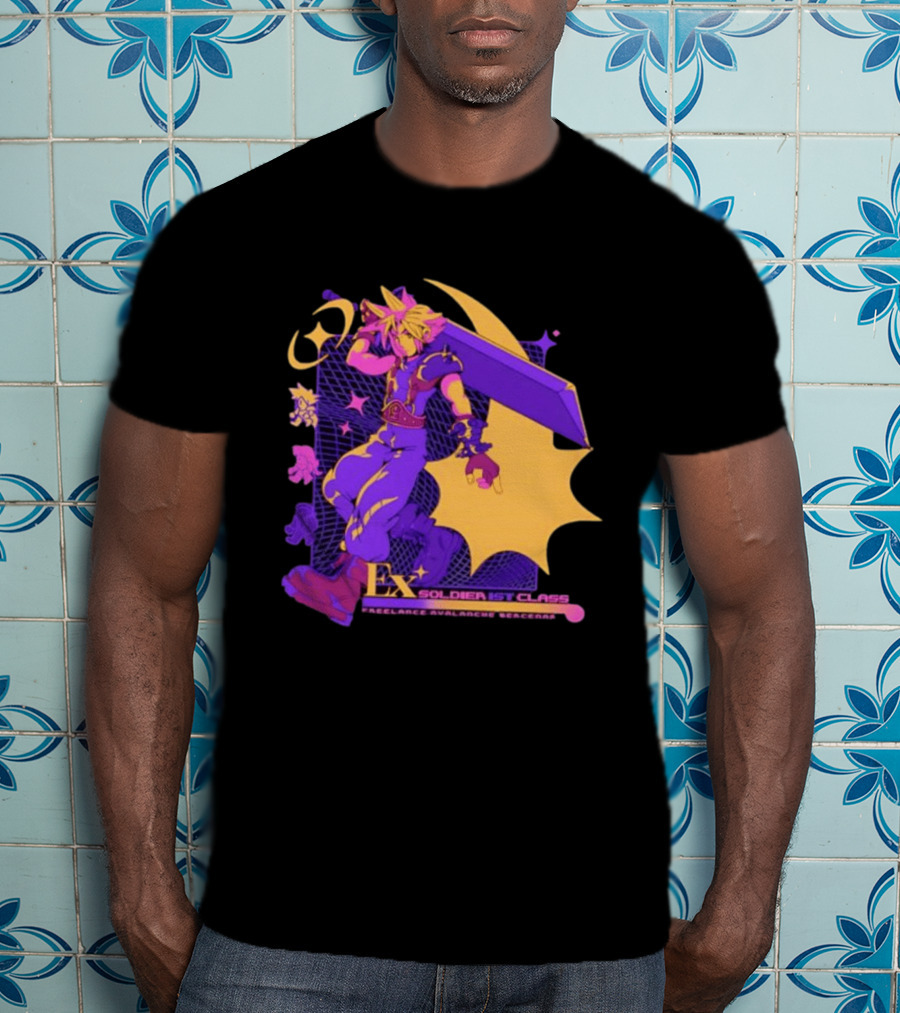 Cloud Strife Ex SOLDIER 1st Class Freelance Avalanche Mercenary Final Fantasy VII T-Shirt