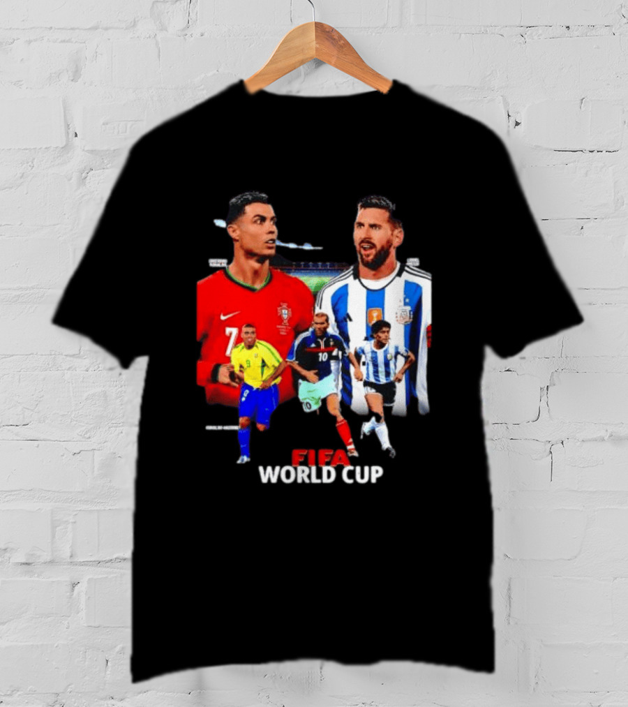 Cristiano Ronaldo Lionel Messi FIFA World Cup Ronaldo Nazario Zinedine Zidane Diego Maradona T-Shirt