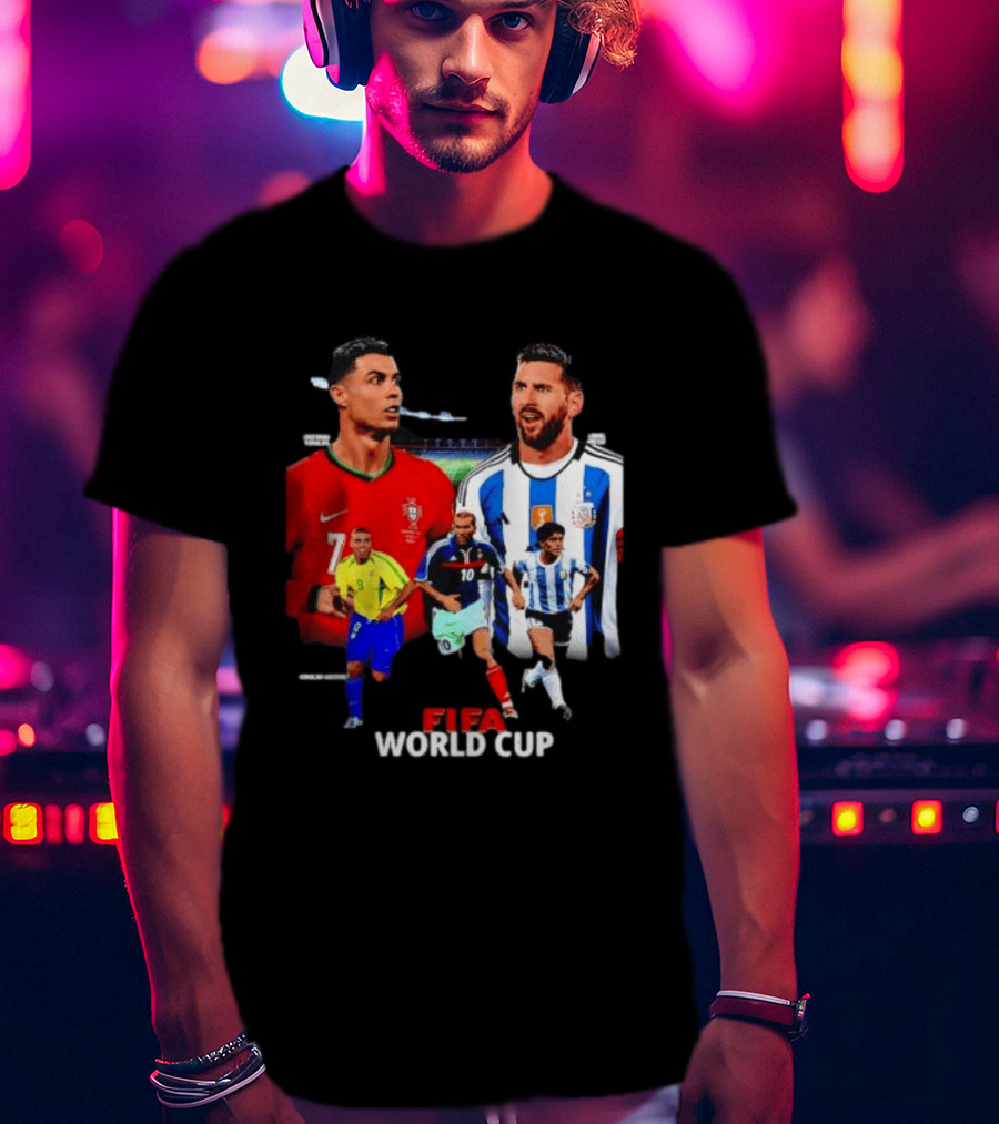 Cristiano Ronaldo Lionel Messi FIFA World Cup Ronaldo Nazario Zinedine Zidane Diego Maradona T-Shirt