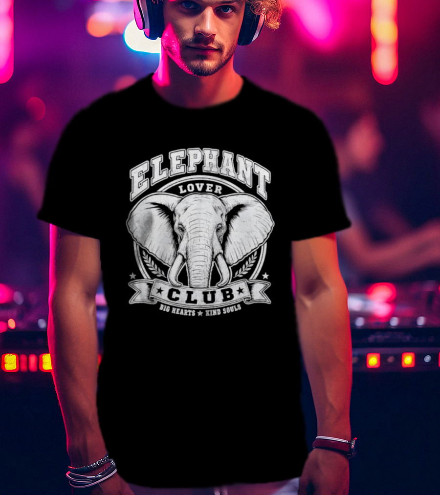Elephant Lover Club Big Hearts Kind Souls T-Shirt