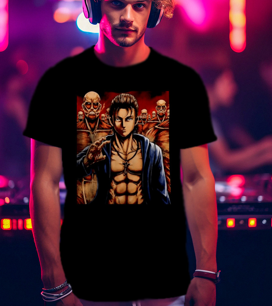 Eren Yeager The Rumbling Attack On Titan Colossal Titans Anime Scene T-Shirt