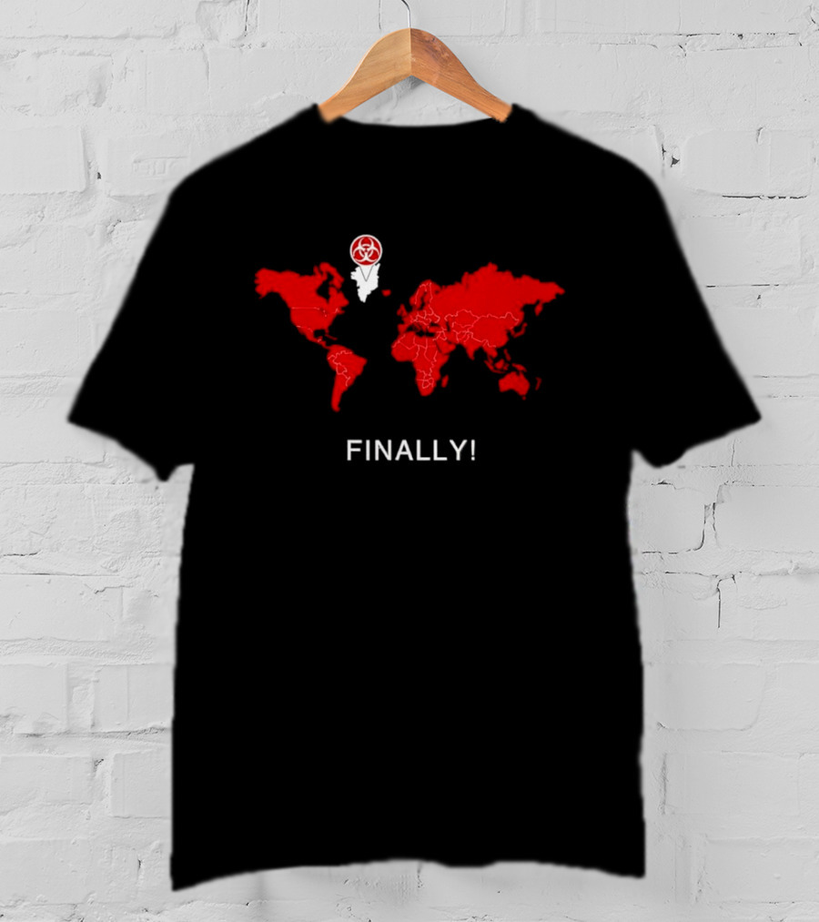 Finally Greenland Biohazard Symbol Map T-Shirt