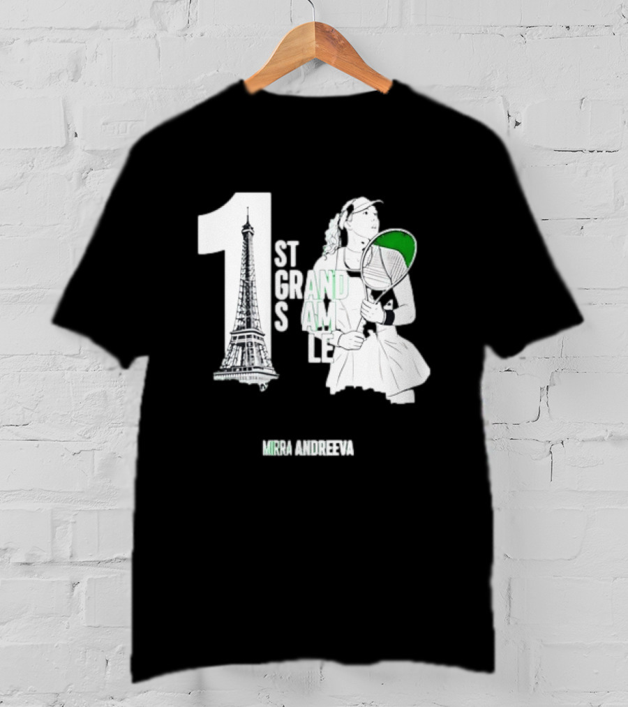 Paris Tennis Victory Mirra Andreeva 1st Grand Slam Title T-Shirt