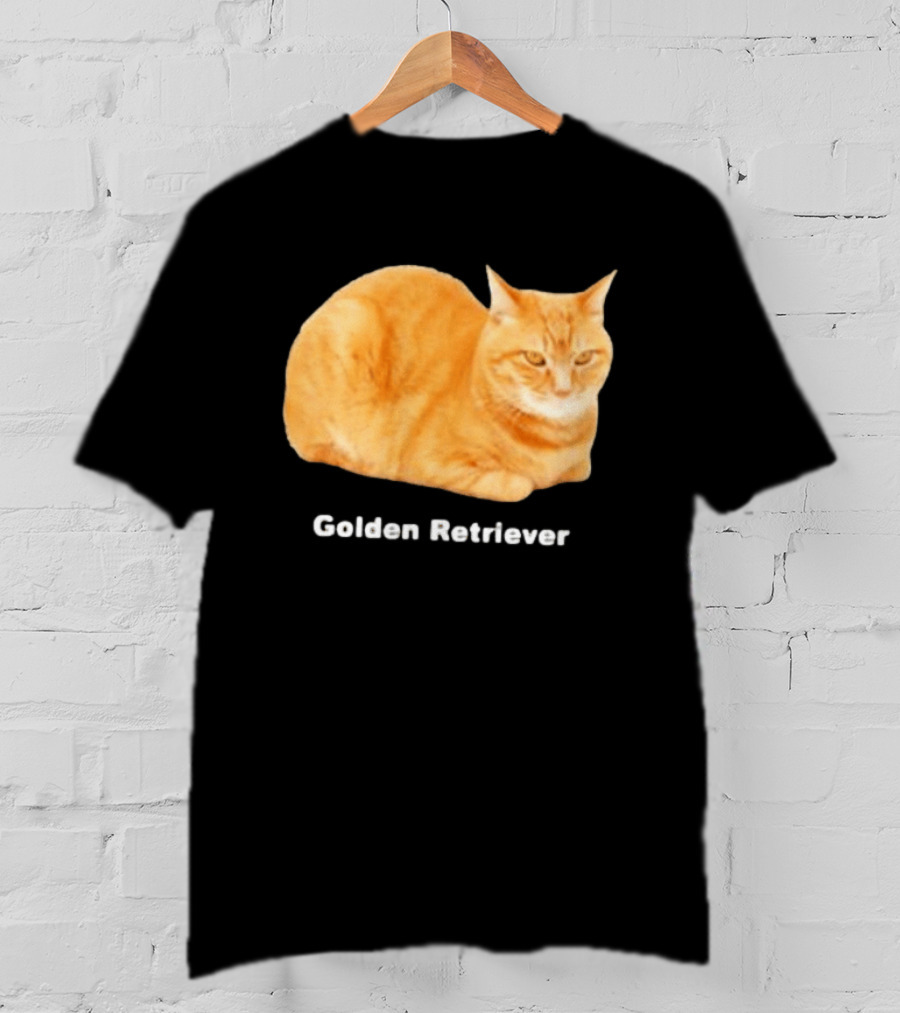 Orange Tabby Cat Golden Retriever Sarcastic Meme Humor T-Shirt