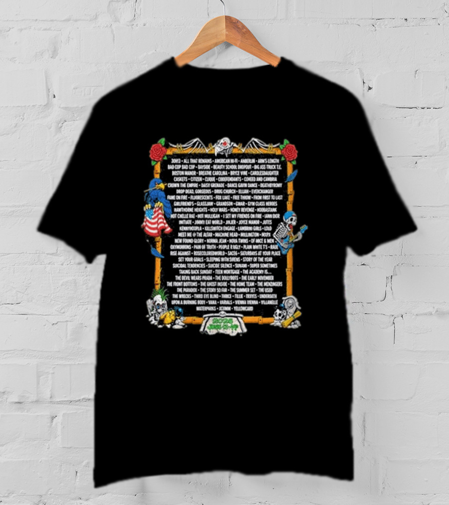 Vans Warped Tour Washington D.C 2026 Lineup Band Names List Skeletons Music Event Decor T-Shirt