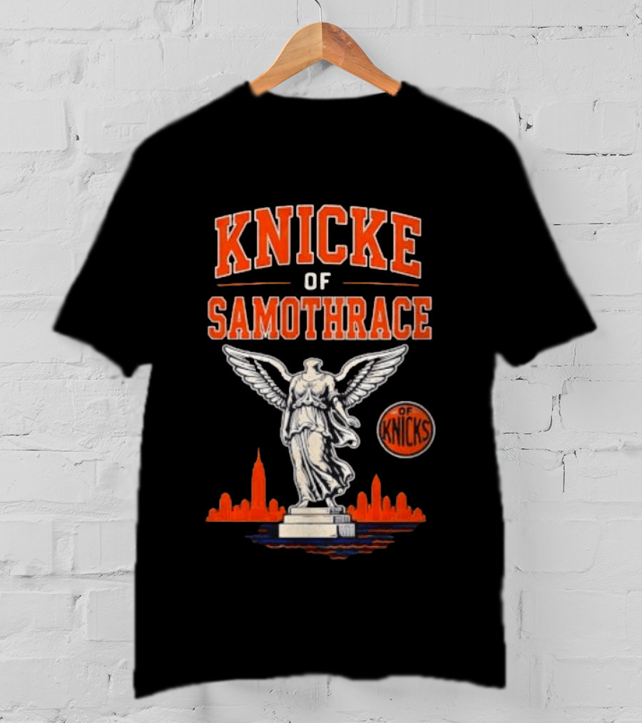 Knicks Of Samothrace Winged Victory Statue Basketball Skyline T-Shirt