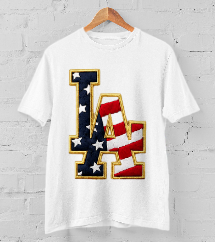 2026 Dodgers 4th Of July LA Stars Stripes T-Shirt