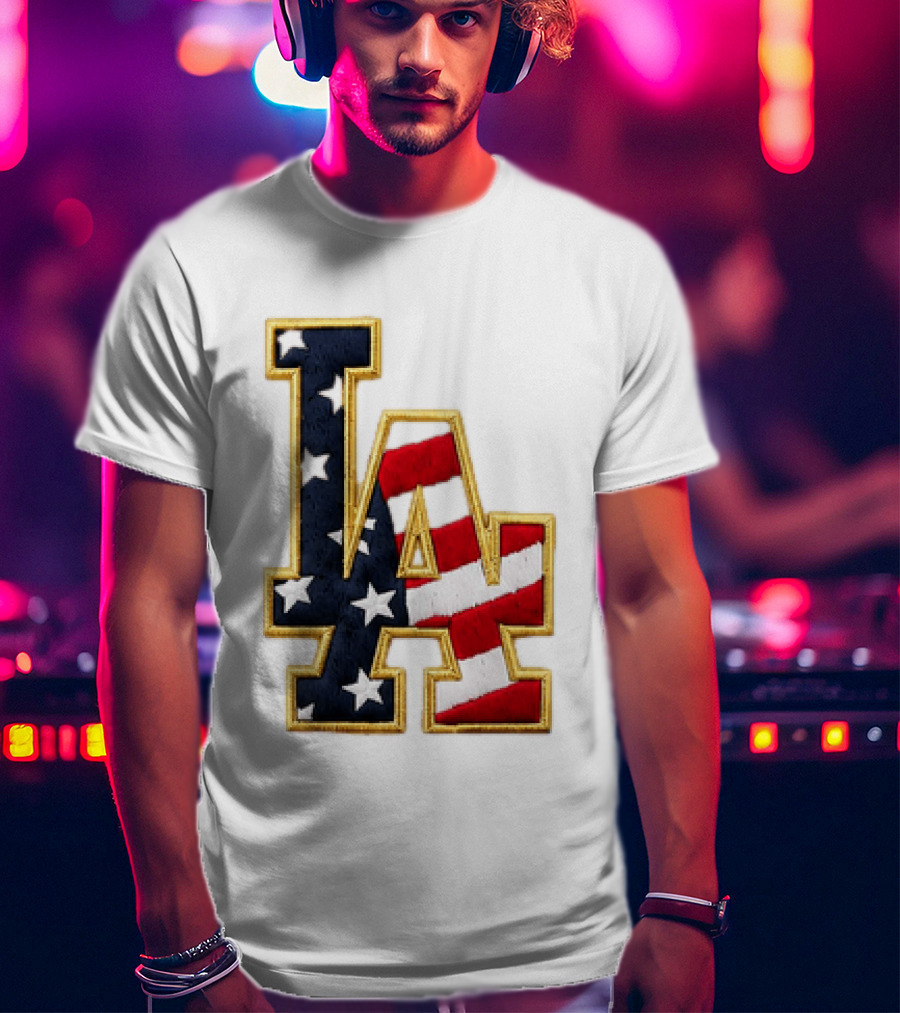2026 Dodgers 4th Of July LA Stars Stripes T-Shirt