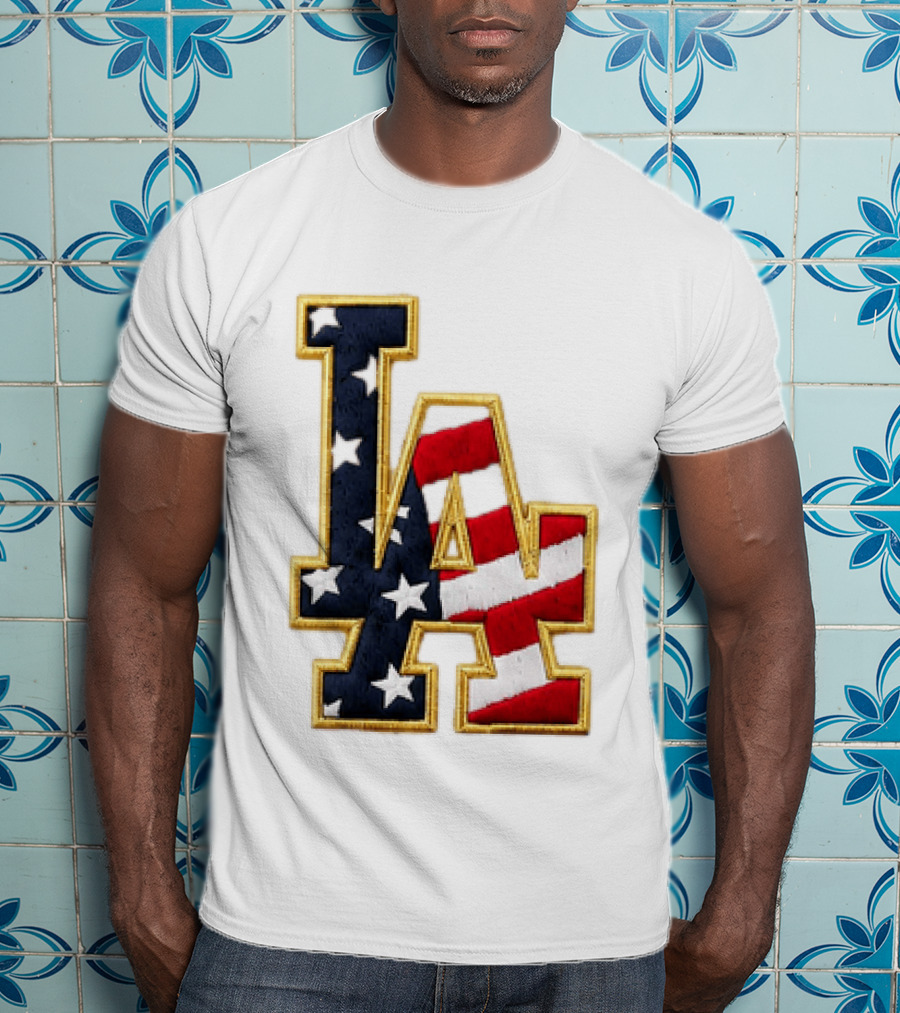 2026 Dodgers 4th Of July LA Stars Stripes T-Shirt