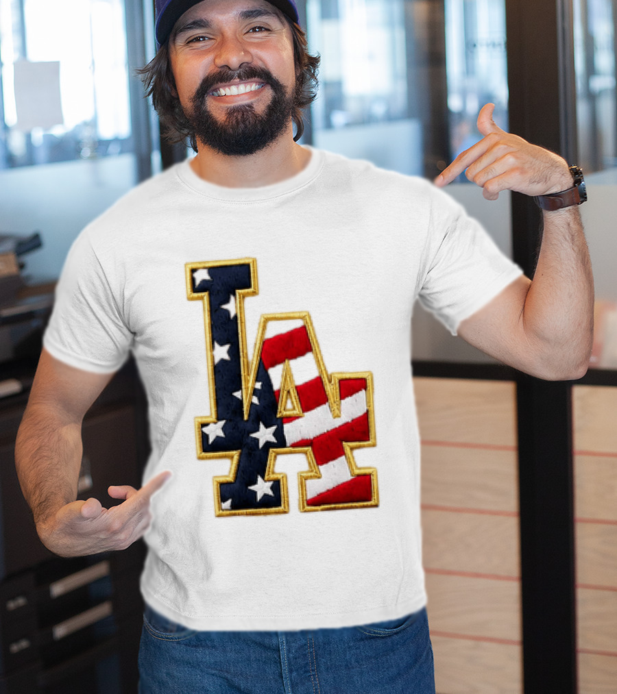 2026 Dodgers 4th Of July LA Stars Stripes T-Shirt