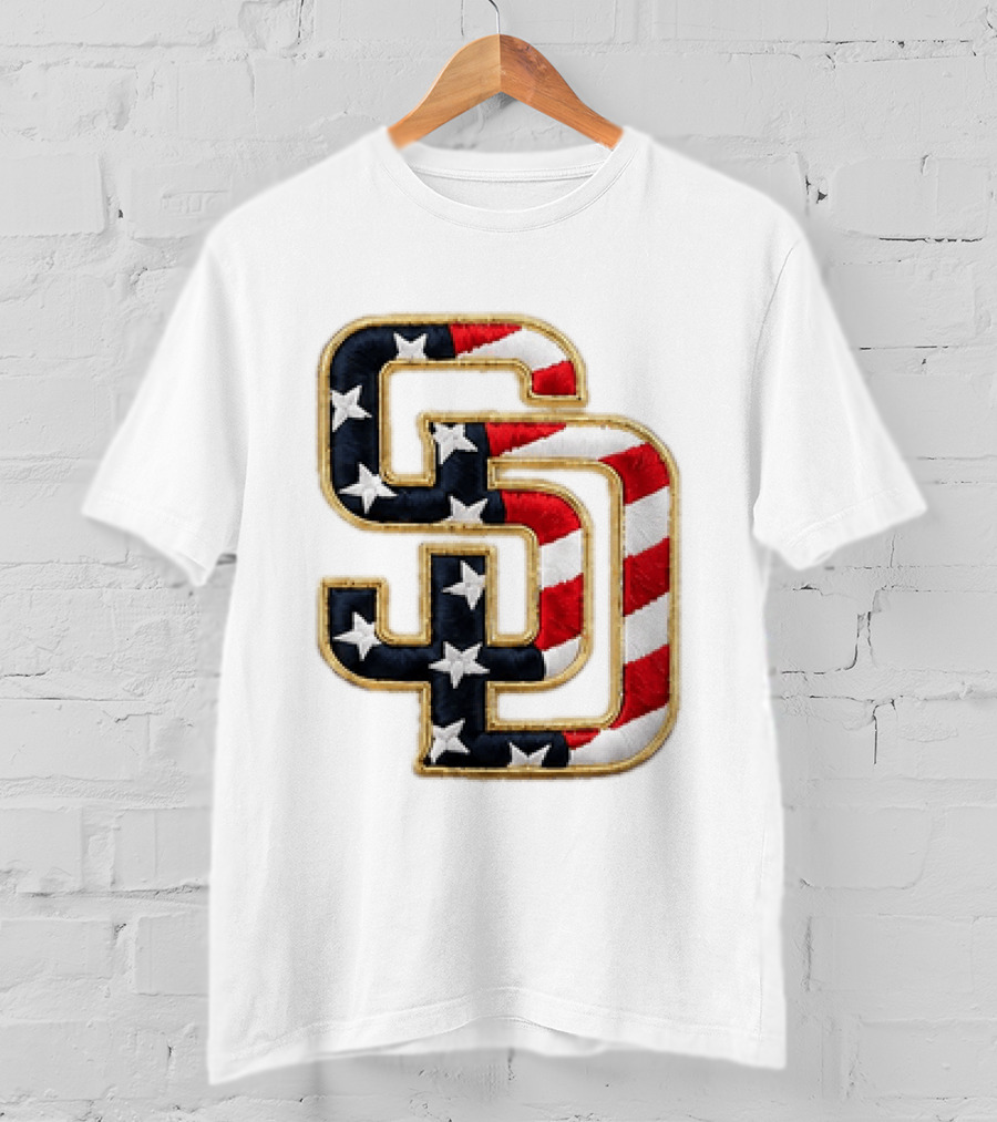 2026 Padres Fourth Of July Stars And Stripes SD T-Shirt