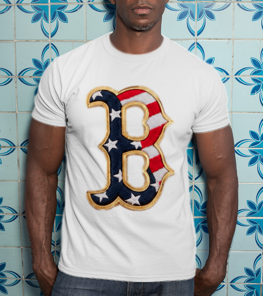 2026 Red Sox Patriotic Stars And Stripes B Logo MLB Fourth Of July T-Shirt