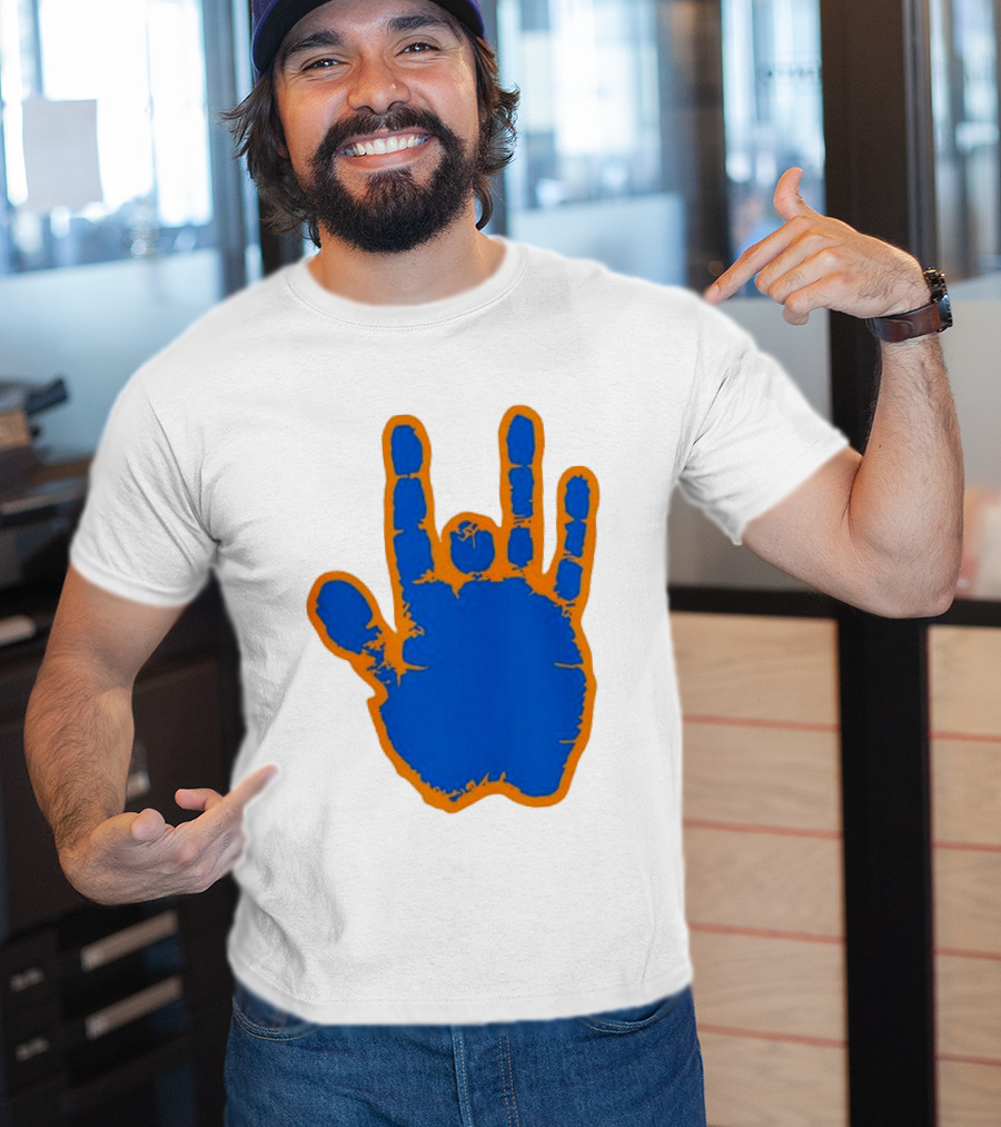 Florida Gators Blue And Orange Handprint Gesture T-Shirt