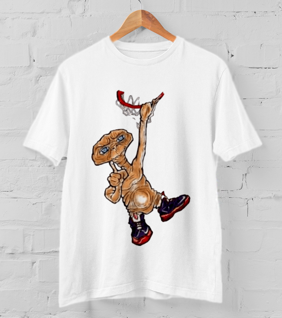 E The Extra Terrestrial Dunk Basketball Alien Retro Sneakers T-Shirt