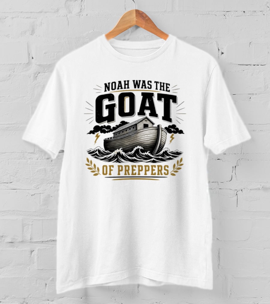 Noah Was The GOAT Of Preppers Ark Bible Survivalist Christian Religious T-Shirt
