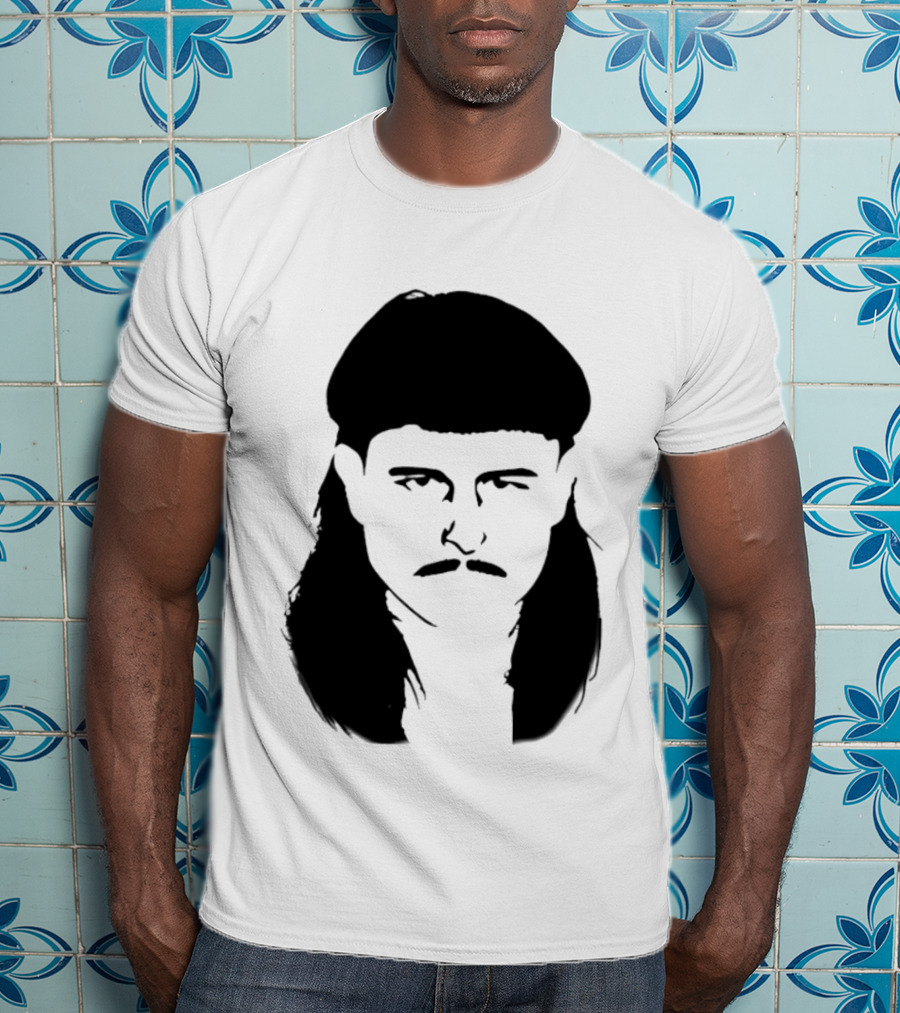 Oliver Tree Black And White Mullet And Mustache T-Shirt