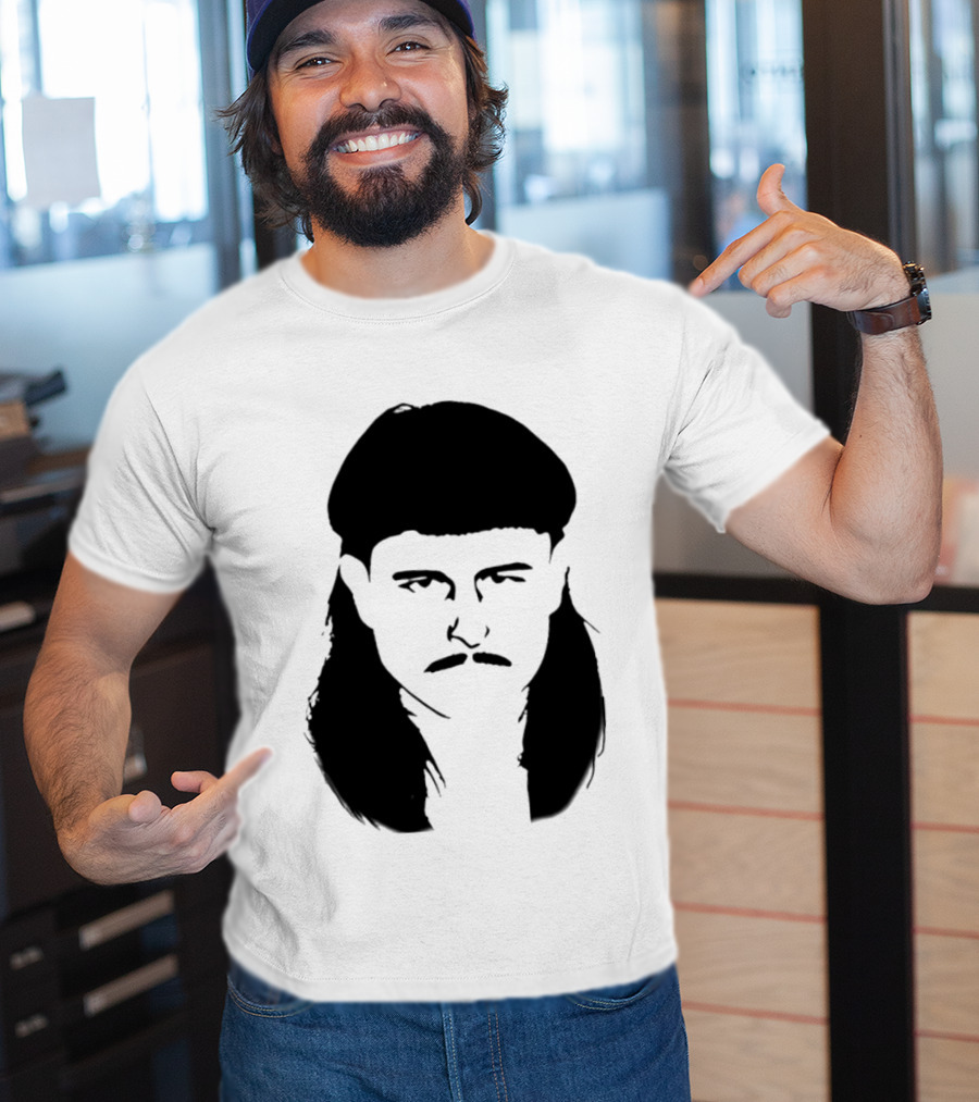 Oliver Tree Black And White Mullet And Mustache T-Shirt