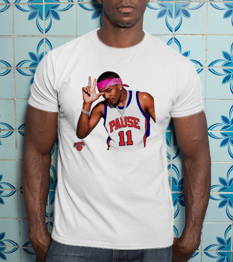 Pause Brunson 11 New York Knicks Basketball Icon Nodoka T-Shirt