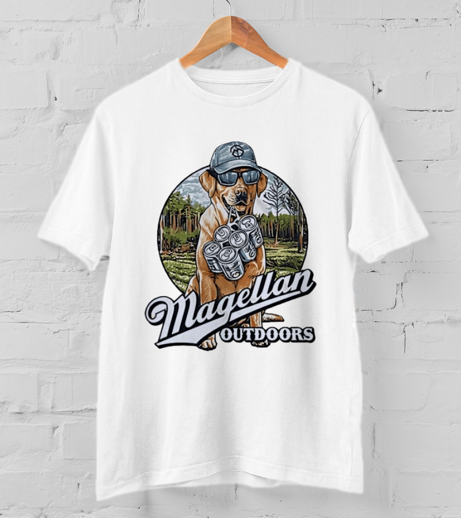 Magellan Outdoors Labrador Retriever With Six Pack In Forest Scene T-Shirt