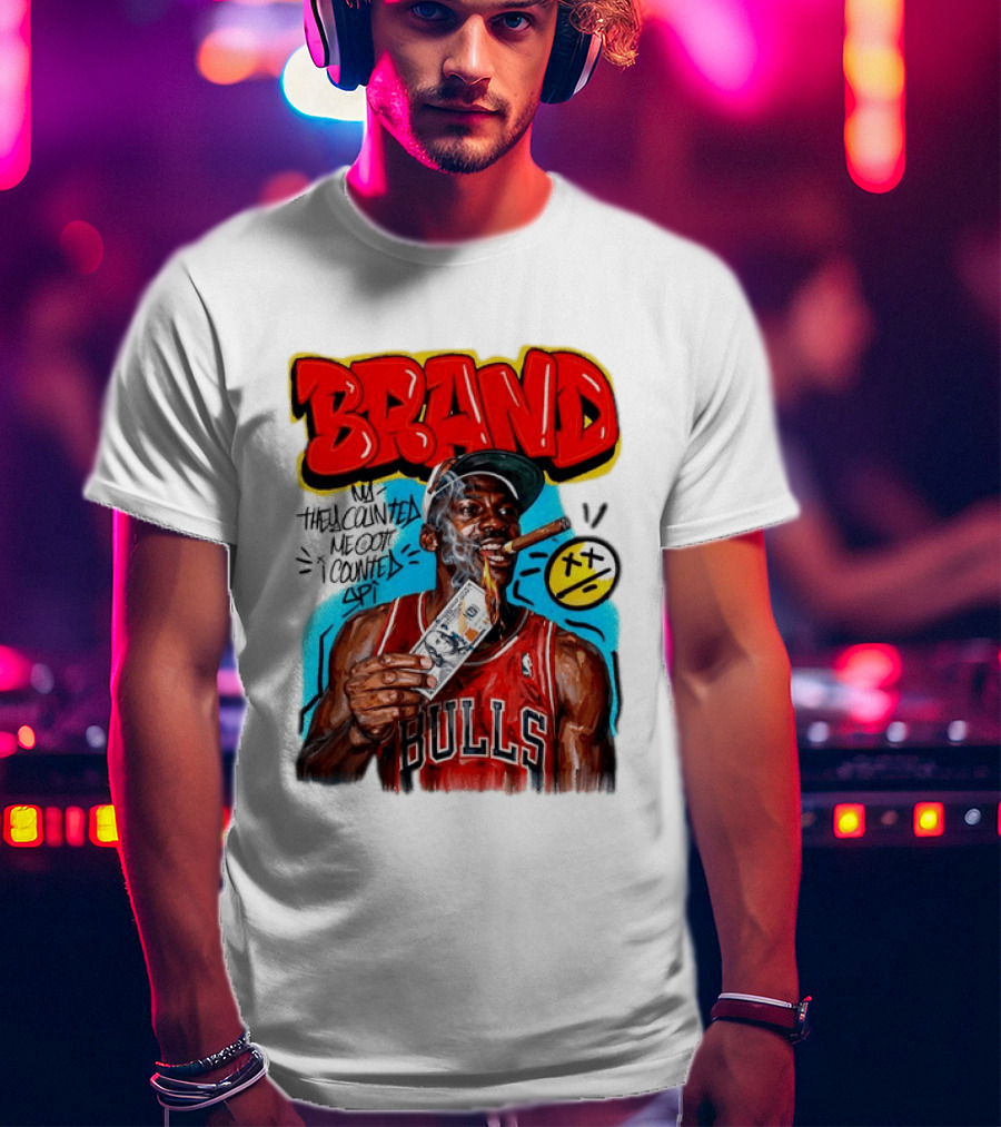 BRAND Michael Jordan Chicago Bulls NBA They Counted Me Out I Counted Spit T-Shirt