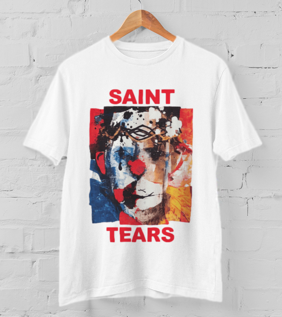 Miles McBride Saint Tears Colorful Artistic Face T-Shirt