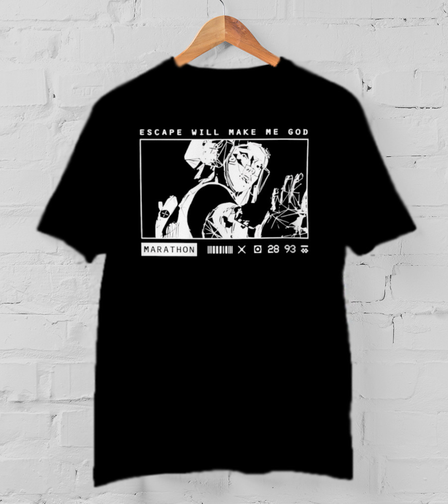 Escape Will Make Me God Marathon Runner Surreal Line T-Shirt