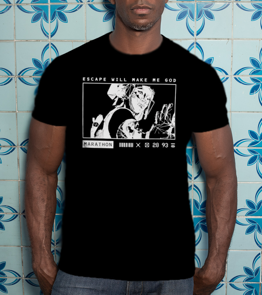 Escape Will Make Me God Marathon Runner Surreal Line T-Shirt