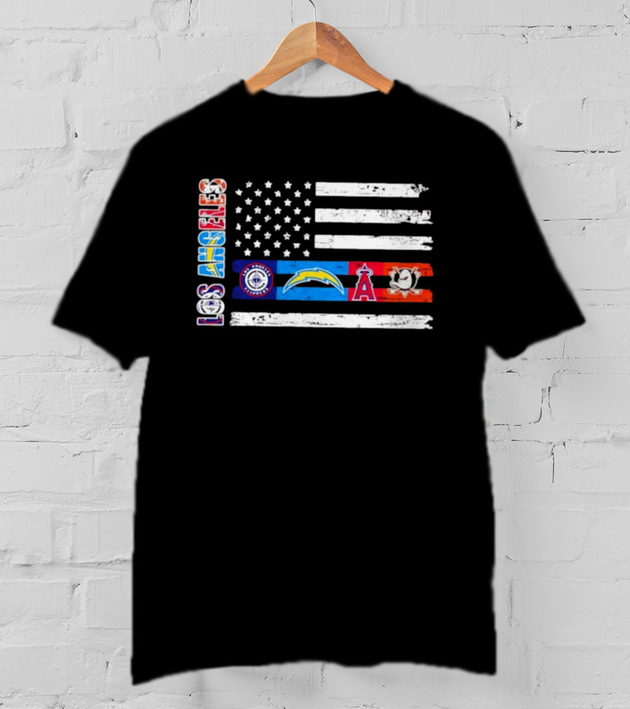 Los Angeles Clippers Chargers Angels Ducks USA Flag Independence Day T-Shirt