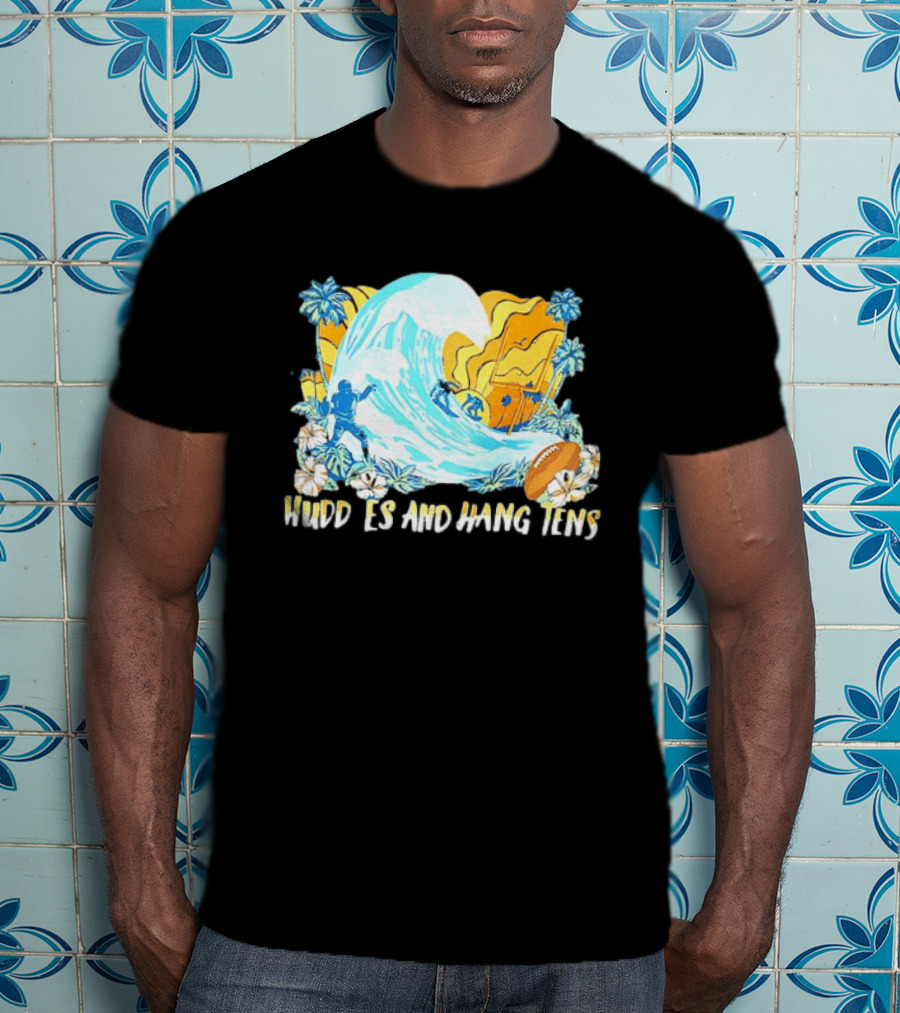 Miami Dolphins Tommy Bahama Huddle And Hang Tens Tropical Surf Football Experience T-Shirt
