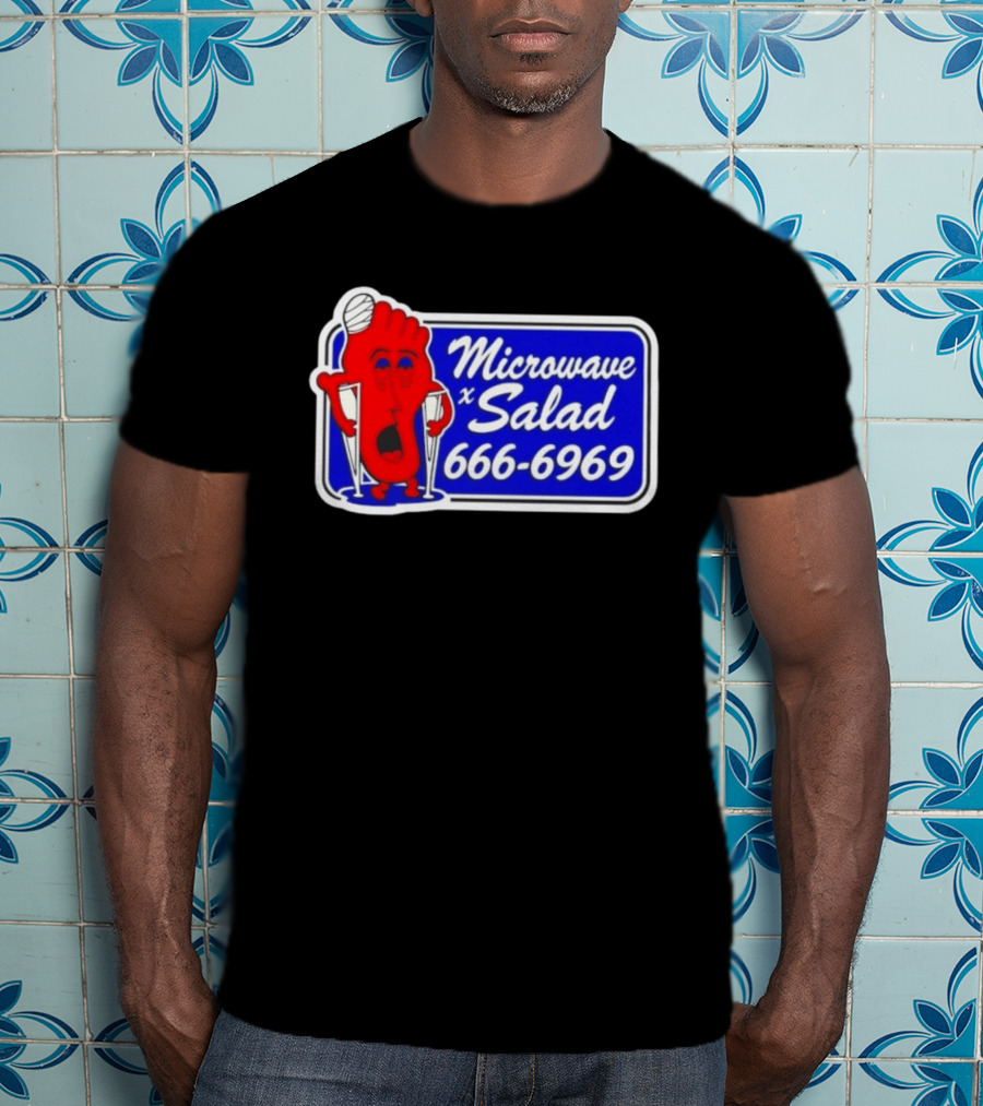Microwave X Salad 666 6969 Red Foot With Crutches T-Shirt