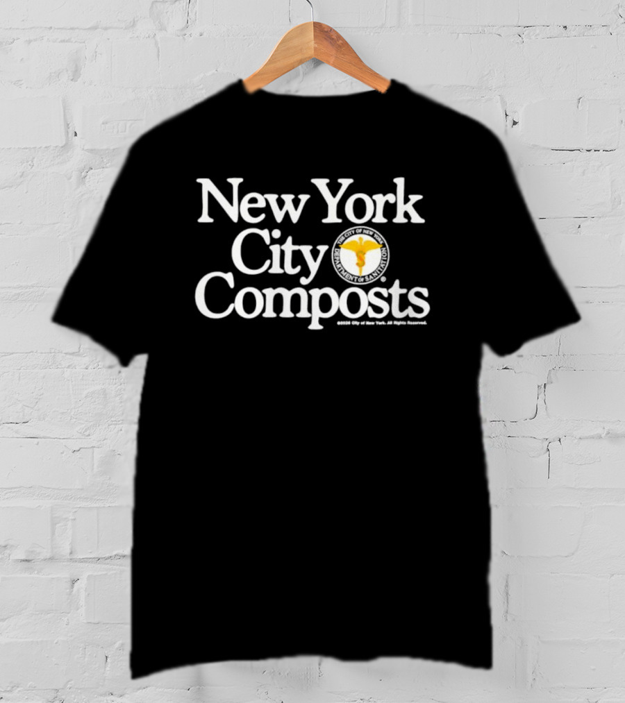 New York City Composts Department Of Sanitation Seal Gardening Waste Management T-Shirt