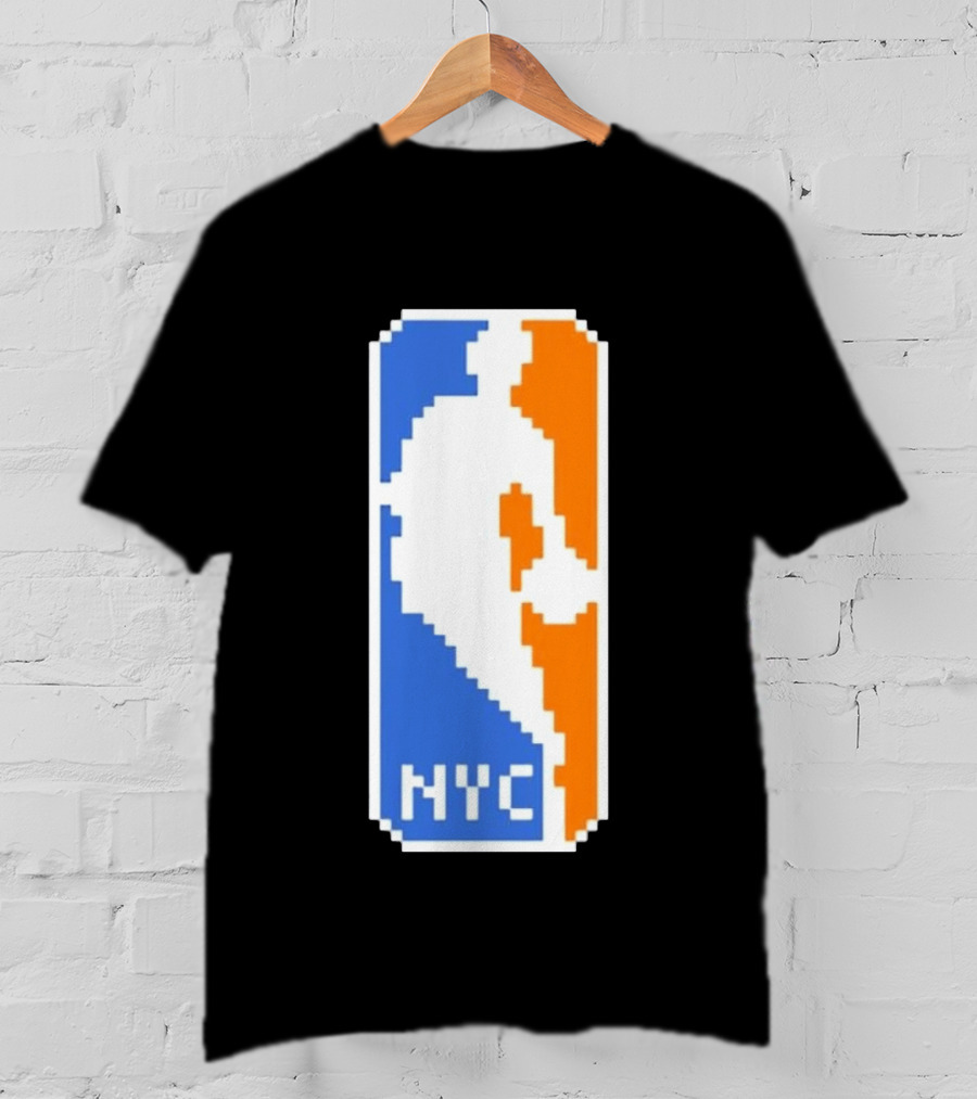 NYC NBA Pixel Logo Basketball T-Shirt