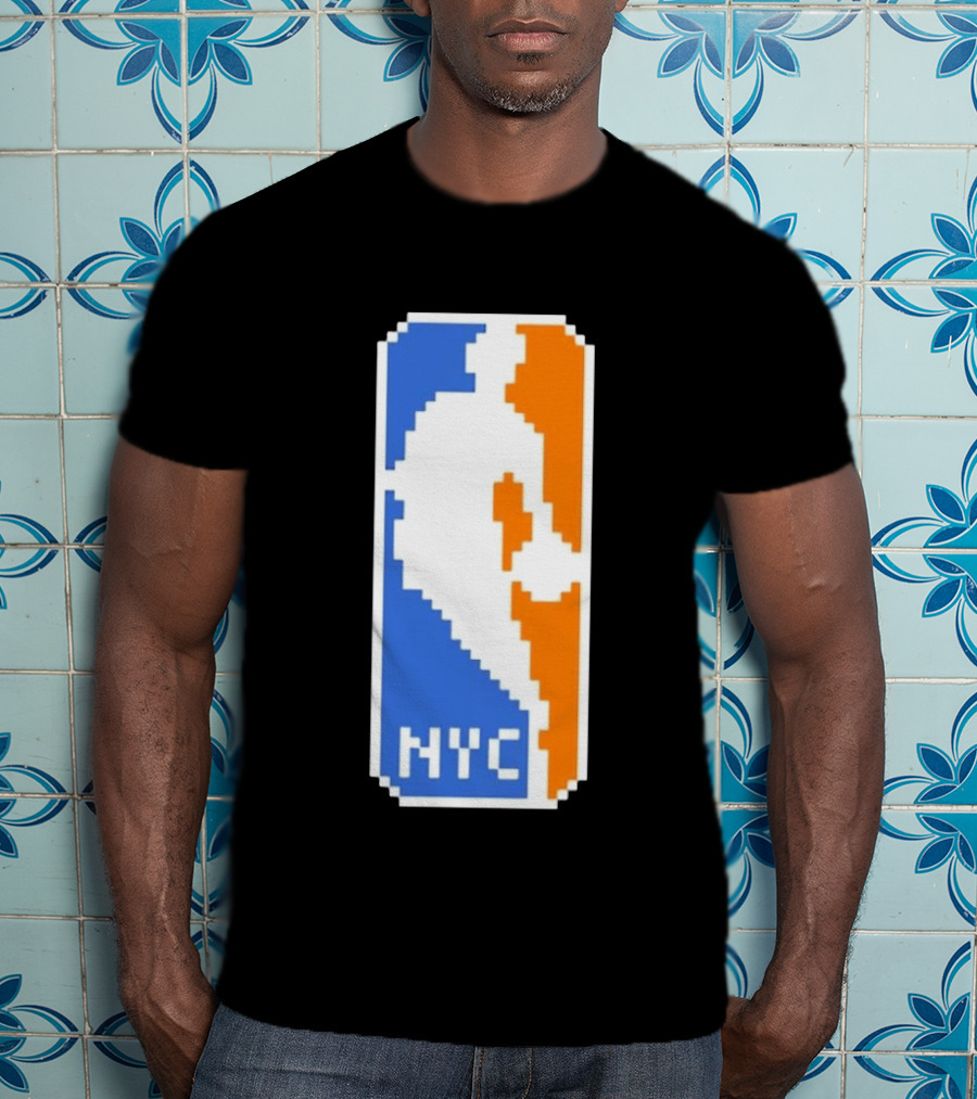 NYC NBA Pixel Logo Basketball T-Shirt