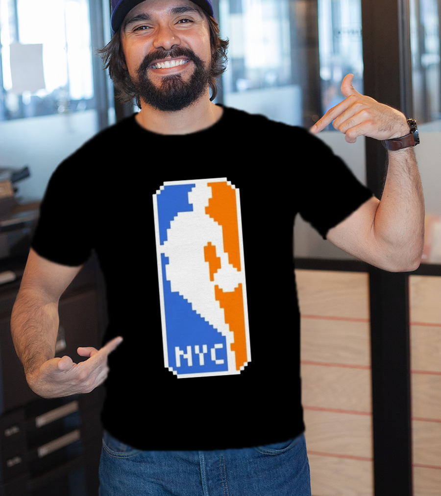 NYC NBA Pixel Logo Basketball T-Shirt