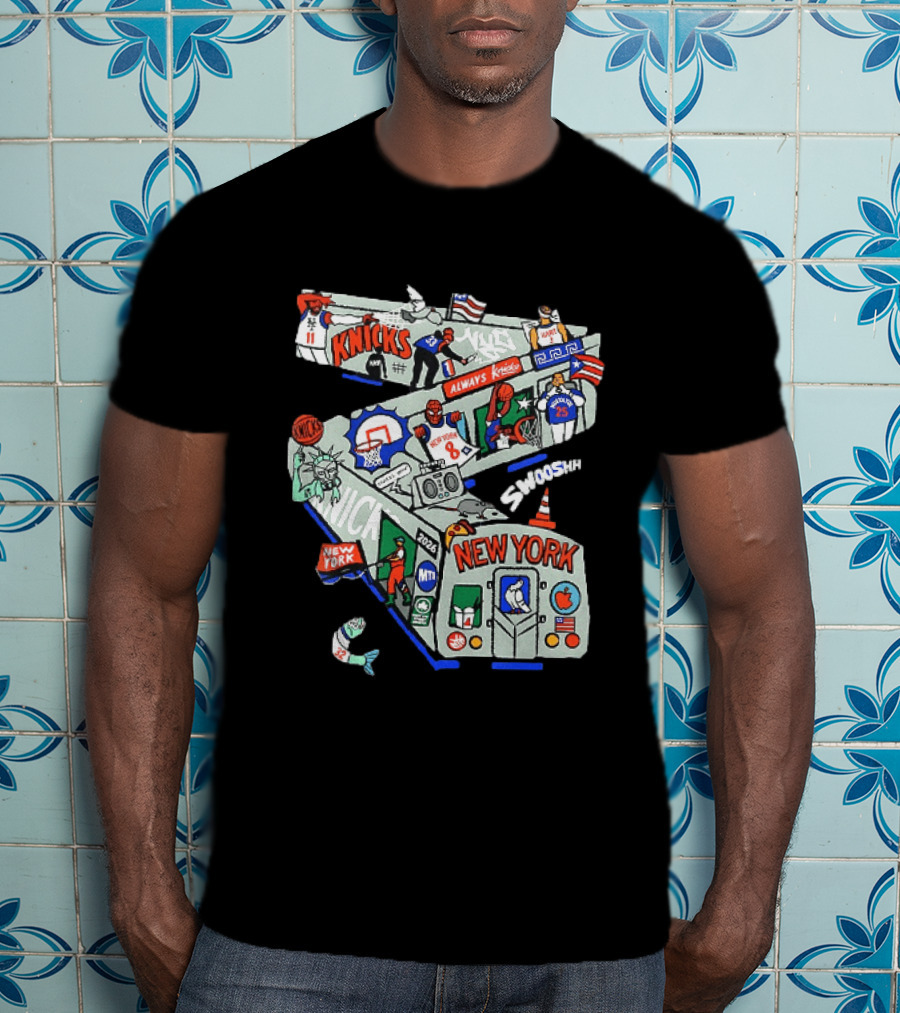 Knicks New York 2026 Jalen Brunson Josh Hart Spider Man Always Knicks Swooshh T-Shirt